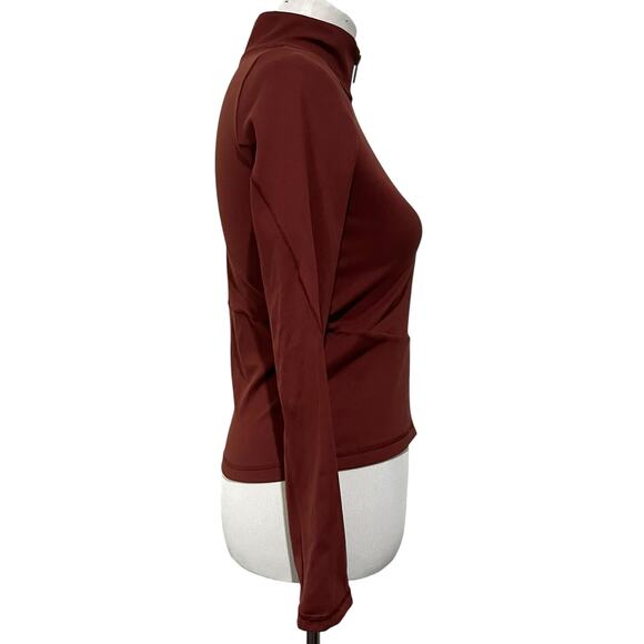 FLX Affirmation Full Zip Athletic Jersey Knit Stretch Jacket Chic Burgundy Sz XS - Picture 6 of 7